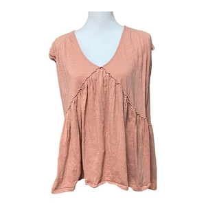 Anna Grace Peplum Tiered Blouse 100% Cotton